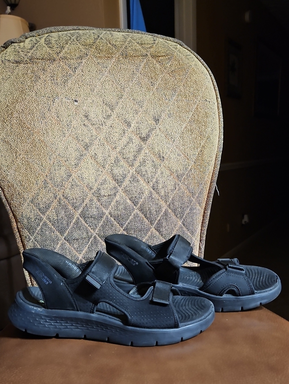 Skechers Slip-Ins Go Walk Flex Hands Free Slip On Sport Sandals Shoes Black